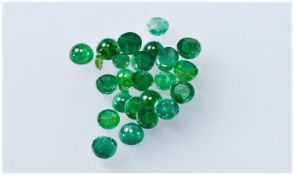 Collection Of Loose Emeralds, Polished Cabochon, Estimated Carat Weight 13.5cts