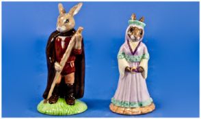 Royal Doulton Bunnykins From The Robin Hood Collection. Issued 2000. 1, Maid Marion. 2, Little