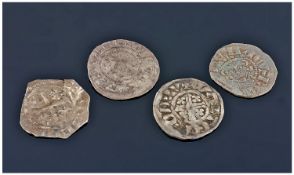Collection Of Four Silver Pennies Comprising John 1199-1216, Henry III 1216-1272, Henry II 1154-