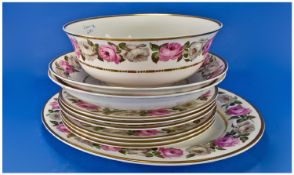 Royal Worcester ``Royal Garden`` Pattern Part Dinner Set, 11 Pieces Comprising 1 Bowl, Two Shallow