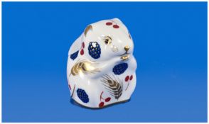 Crown Derby Paperweight In The Form Of A Fieldmouse