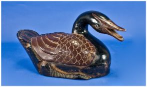 Early To Mid 20thC Carved And Painted Duck, Realistically Modelled, Length 15 Inches