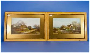 Two Framed Victorian Countryside Prints after the original by Sylvestor Stannard. 24 by 18 inches.