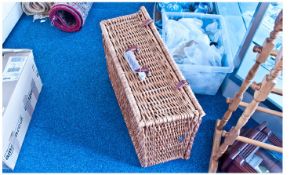 Large ``Optima`` Wicker Picnic Basket Complete With All Fittings For Four People (Plates, Cutlery