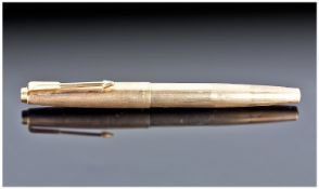 Parker Gold Plated Fountain Pen. 1/10 12ct gold plate. Boxed.