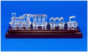 Swarovski Silver Crystal `When We Were Young` Series, 4 Piece Train Set. Issued 1988. Comprises; 1,