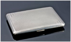 Art Deco Silver Engine Turned Cigarette Case. Hallmarked Chester 1933. 143.4 grams 4 ozs 19grams.