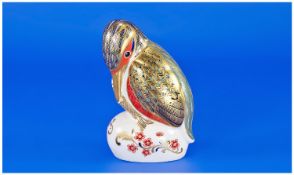 Royal Crown Derby Paperweight Kingfisher Gold Stopper. Date 2006. First quality and mint condition.