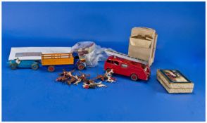 Assorted Collectables Including Vintage Waddington Playing Cards, metal dinky toys, railway