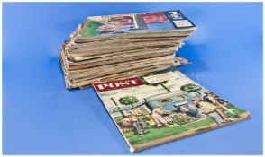31 Copies Of The Saturday Evening Post. All from 1952 vintage American magazines.