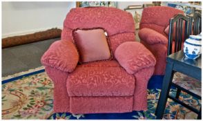 Three Piece Comfortable Lounge Suite comprising three seater chair and two one seater chairs. Dark