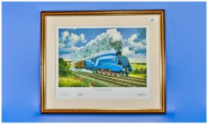 Railway Interest, Signed Limited Edition Coloured Signed Print By Fred Dibriah, Framed & mounted