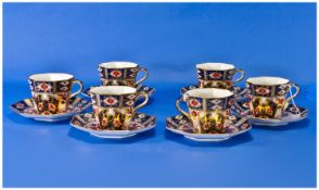 Wedgwood Imari Pattern 12 Piece Tea Service, Comprises 6 cups & saucers. Circa 1890-1900. Plus one