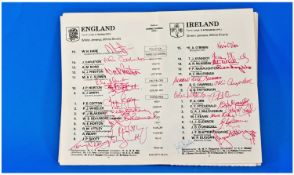 ``England versus Ireland`` Twickenham, Saturday 19th January 1980 Official Programme. Signed by all