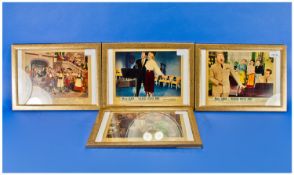 Cinema Stills. Framed set of four 1950`s Front of House stills for Mario Lanza films `Because You`
