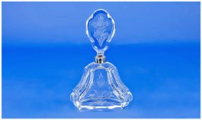 Fine 1950`s Ladies Silver Banded Glass Perfume Bottle, Hallmarked Birmingham 1959. 6.25`` in