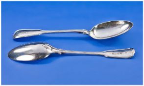 George Angell Pair Of Silver Serving Spoons. Hallmark London 1868 and 1881. Excellent condition and