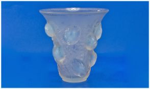 RENÉ LALIQUE SAINT-FRANCOIS Opalescent Vase, No 1055 Designed 1930, Clear, Frosted And Blue