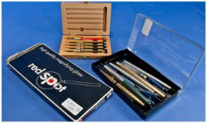 Collection Of 5 Fountain Pens Comprising 1 Sheaffer & 4 Parker Along With Ink Cartridges, A
