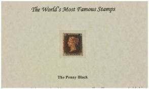 1840  Penny Black Stamp Album Set with a certificate of authenticity. Mint condition.