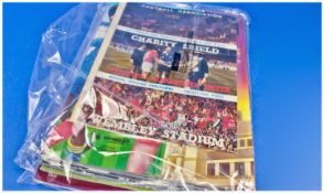 Collection Of Football Programmes Including Charity Shield, FA Cup & League Cup Finals, mainly