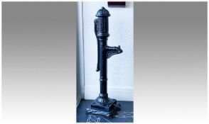Heavy Cast Iron Green Painted Water Pump, Height 54 Inches