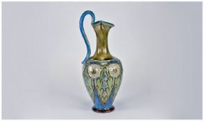Royal Doulton Arts and Crafts Style Ewer, designed by Eliza Simmance, the ovoid body decorated with