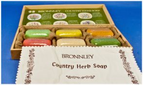 Bronnley Boxed Collection Of Six Herbal Soaps, 6 in total. Ideal present. Unopened.