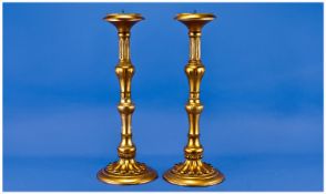 A Good Pair Of Heavy Modern Quality Decorative Candle Holders in the 18th Century style. With