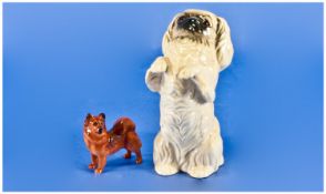 Beswick Dog Figure ``Pekingese Begging``. Model 2982, height 5.5 inches. Mint condition. Plus one