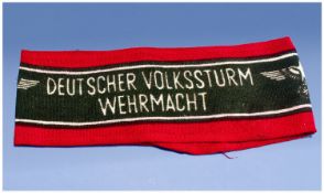 WW2 Arm Band, ``Deutscher Volkssturm Wehrmacht``.