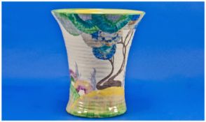 Clarice Cliff Handpainted Large Vase `Viscaria` Pattern, Date 1934. Shape 602. Rare to see this