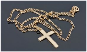 9ct Gold Cross & Chain, fully hallmarked. 2.2 grams.