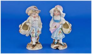 Pair Of Conte & Boehme Figures, 5.75`` in height.