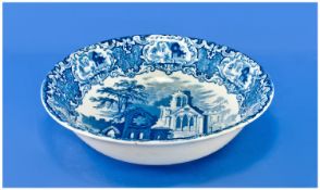 George Jones & Sons 19th Century Blue & White Bowl, `Abbey` pattern. 10.75`` in  diameter. Good