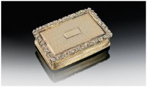 Nathanial Mills Very Fine Silver Gilt Vinaigrette With Gilt Interior Hallmark Birmingham 1833. 1.