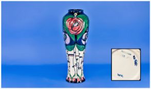 Moorcroft Charles ``Rennie Mackintosh`` Pattern Tubelined Tall Vase. Designer Rachel Bishop, date