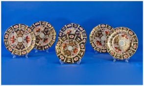 Royal Crown Derby Set of Five Small Cabinet Plates. Imari pattern. 2451. date 1890`s. Each plate 7