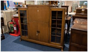 Art Deco Fine Oak Library and Stationery Cabinet, c.1930`s. Classical Art Deco lines. 43.5 inches
