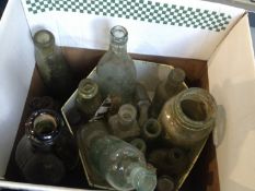 Box of Assorted Glass Bottles
