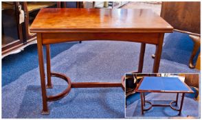 A Mahogany 1920`s/30`s Card Table, with fold over and swivel top. Raised on four George II style