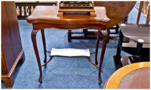 Edwardian Mahogany Elegant Style Ladies Card of Bridge Table of Small Size. With a shaped