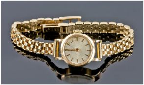 Eterna Vintage Ladies 9ct Gold Cased Wrist Watch fitted on a 9ct gold panther style bracelet. Fully