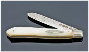 Silver Bladed Mother Of Pearl Handled Fruit Knife