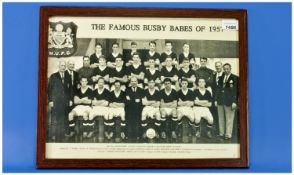 `The Famous Busby Babes MUFC of 1957` Framed Black & White Photograph. 17x13``