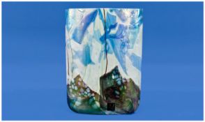 Isle of White Studio Glass Vase, c.1970`s. Aurene period Michael Harris. Stands 6.75 inches high.