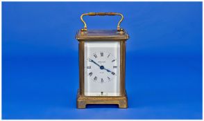 Duverdey & Bloquel French Carriage Clock, White Enamelled Dial With Roman Numerals Marked ``