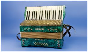 Hohner Carmen II Piano Accordion with original case. Excellent condition in all aspect.