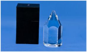 Hoya Lead Crystal Pencil Shaped Paperweight, 5.5`` in height with box. Retails 300GBP 1990`s.