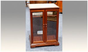 Mahogany Consort Hi-Fi and Storage Cabinet. Features top lift on spring loaded hinges, shelves have